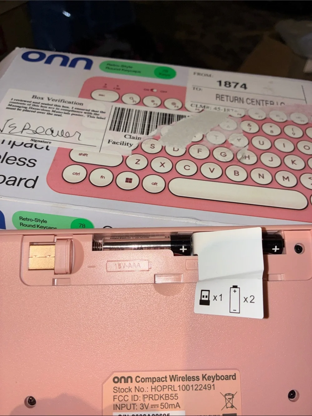 On Running Pink Compact Wireless Retro-Style Keyboard